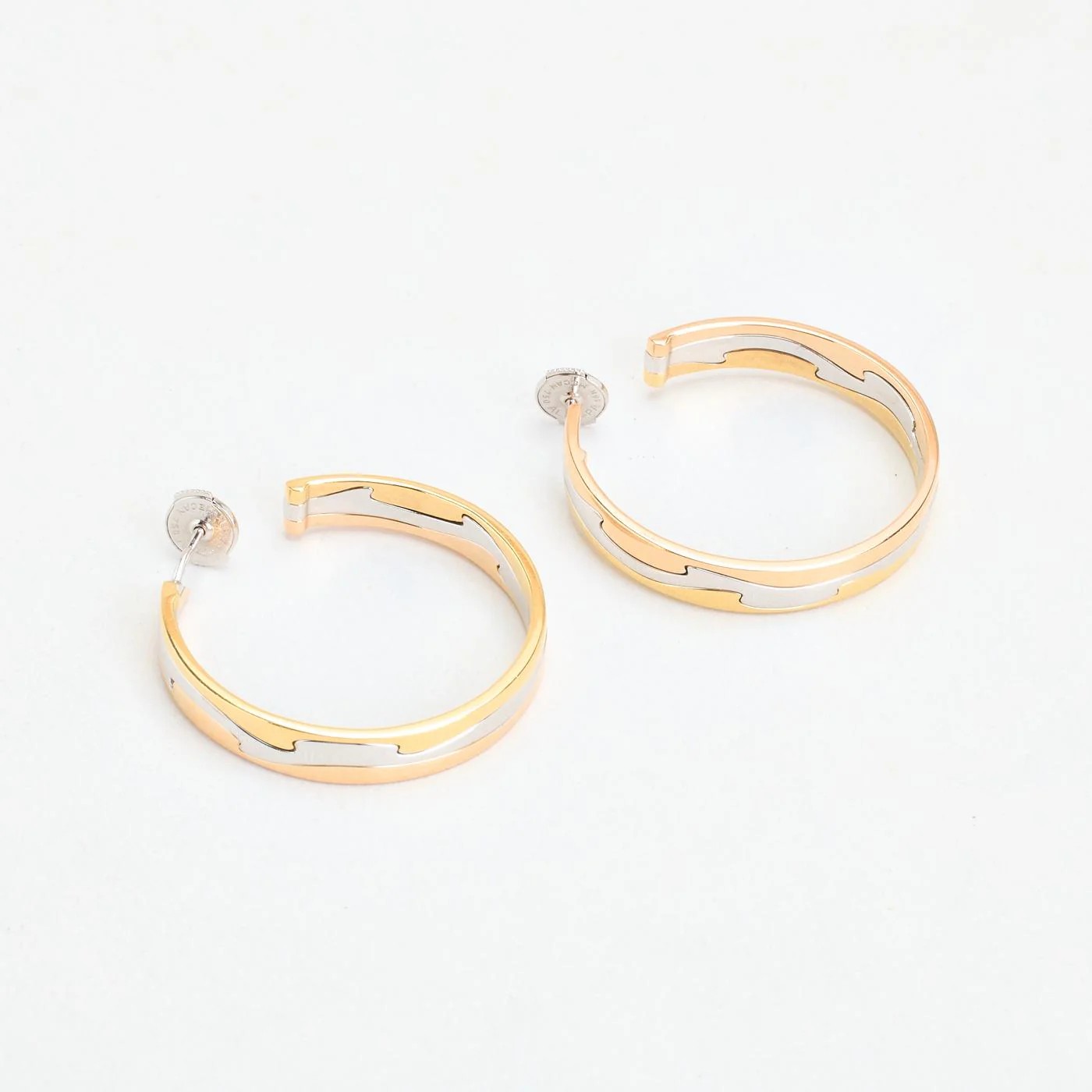 Georg Jensen Fusion creoler i 18K vitt guld, 3 cm, - Image 4