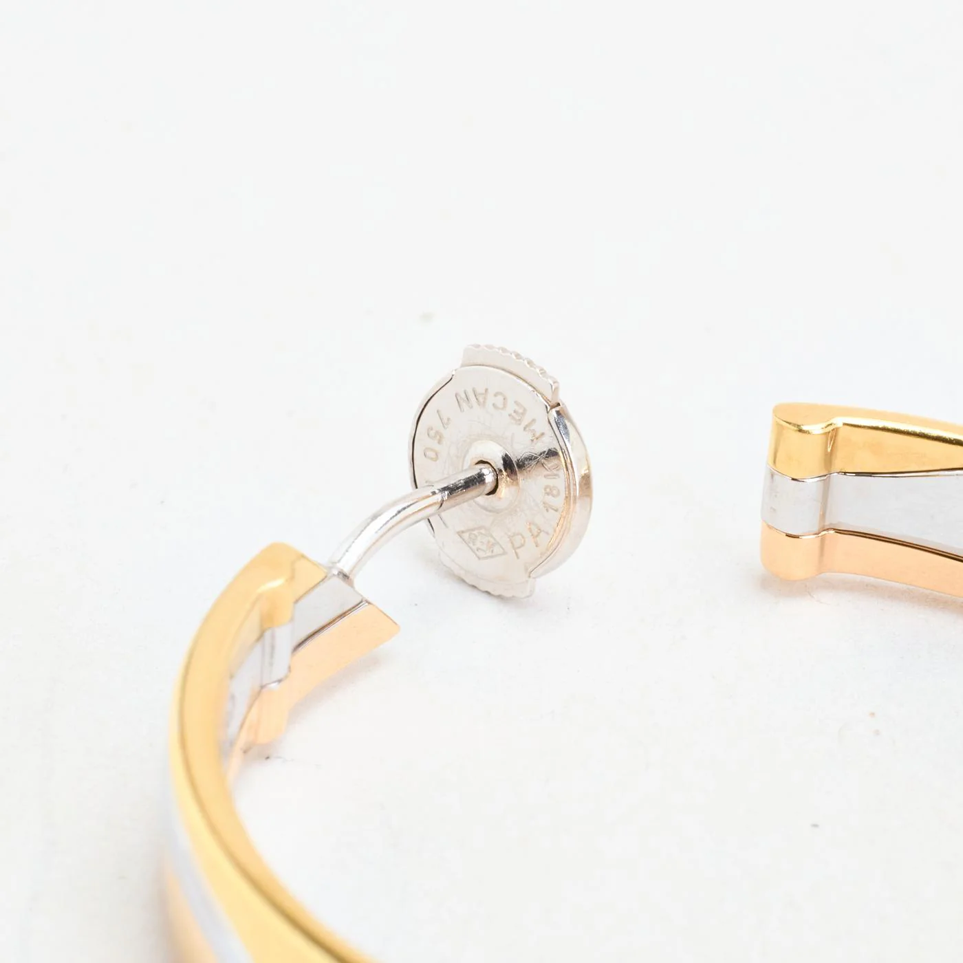 Georg Jensen Fusion creoler i 18K vitt guld, 3 cm, - Image 5