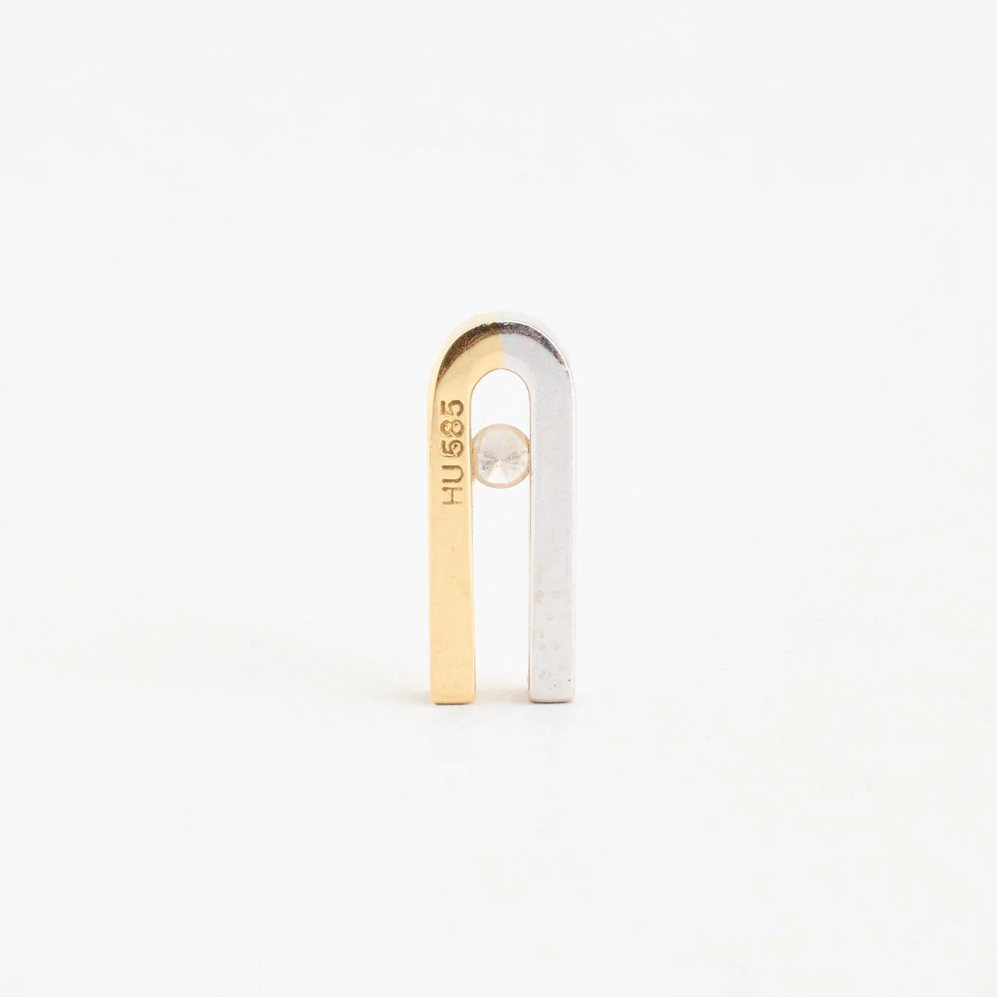 Hänge med diamant (0.11 ct) i 14K guld, 1.6 cm, 2.73 g - Image 2