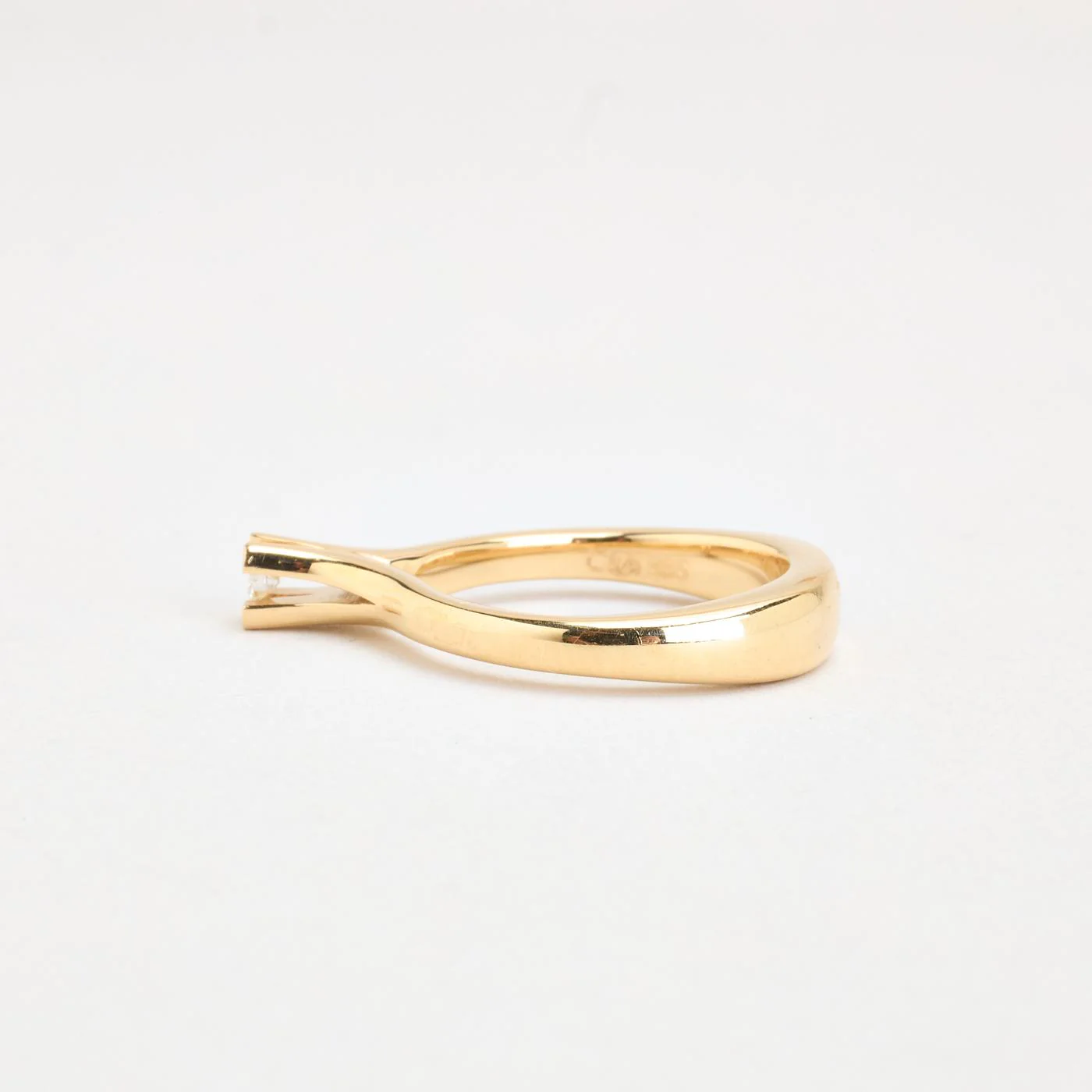 Solitärring med diamant (0.04 ct) i 14K vitt guld strl. 16.2 / strl. 51 - Image 5