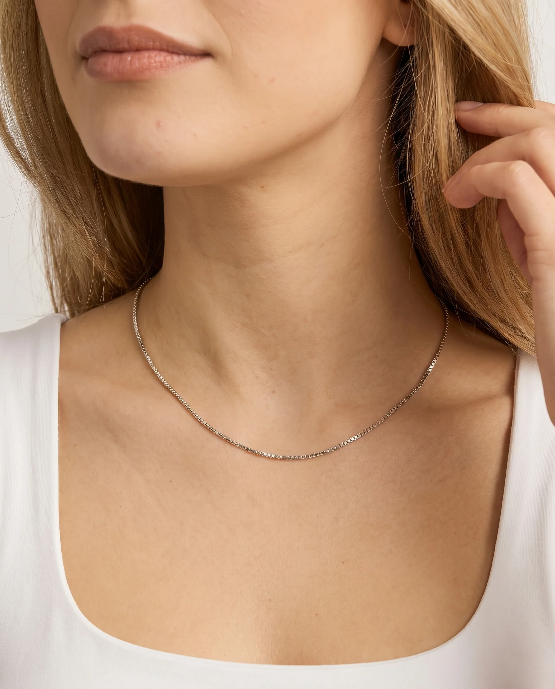 Venezia Halsband i 8K vitt guld, 38.5 cm, 3.15 g