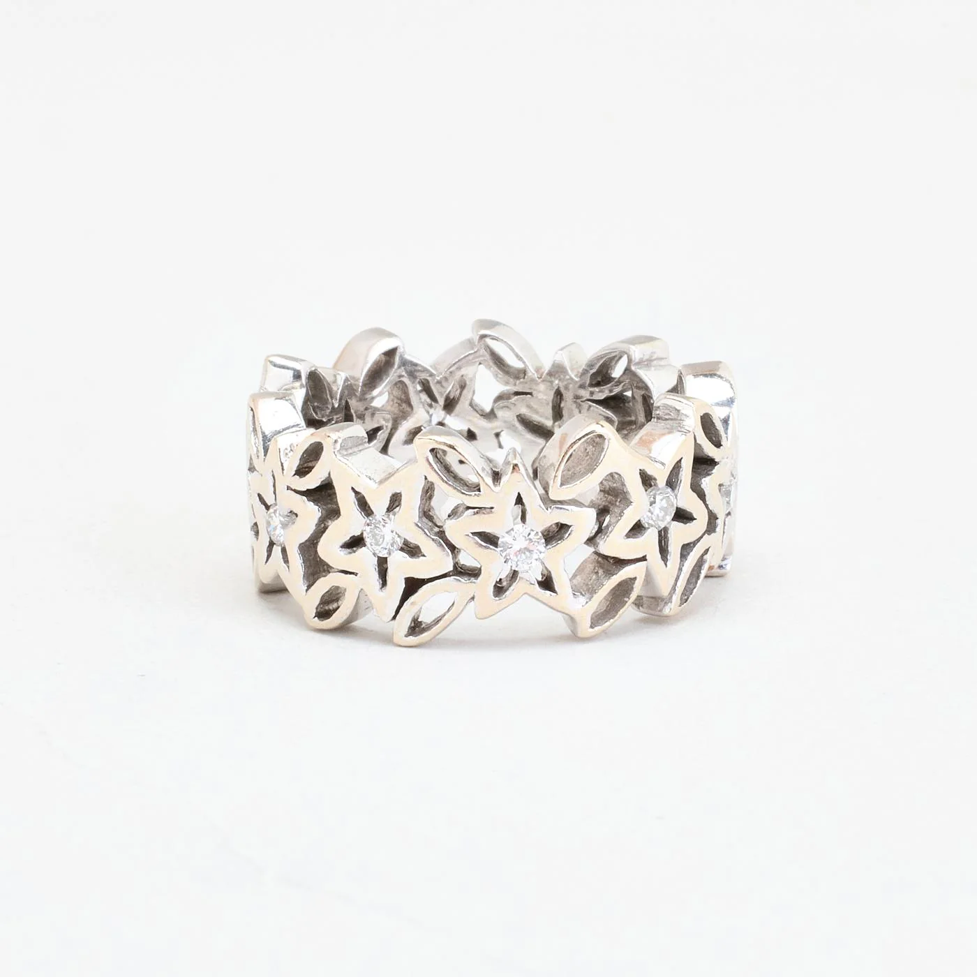 Blomma spetsring med diamant (0.25 ct) i 14K vitt guld strl. 16.6 / strl. 52 - Image 3