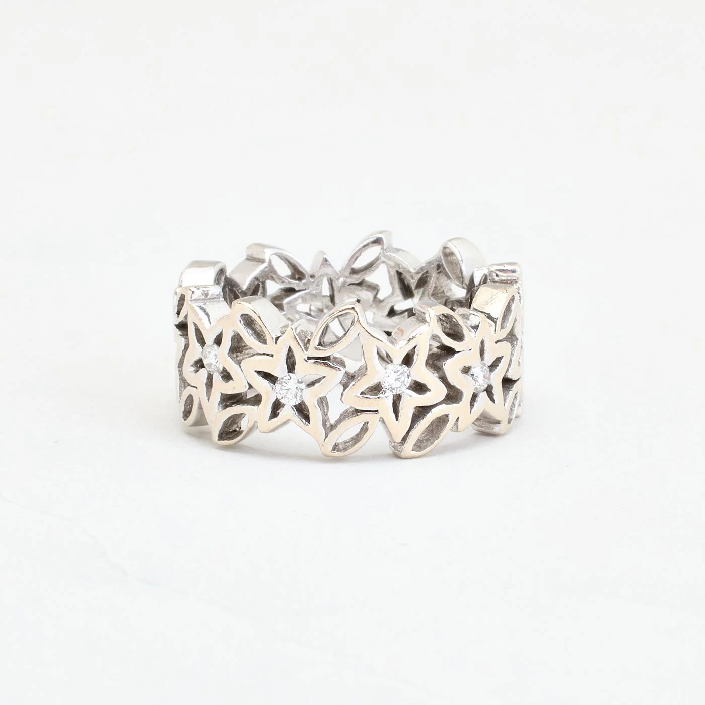 Blomma spetsring med diamant (0.25 ct) i 14K vitt guld strl. 16.6 / strl. 52 - Image 4