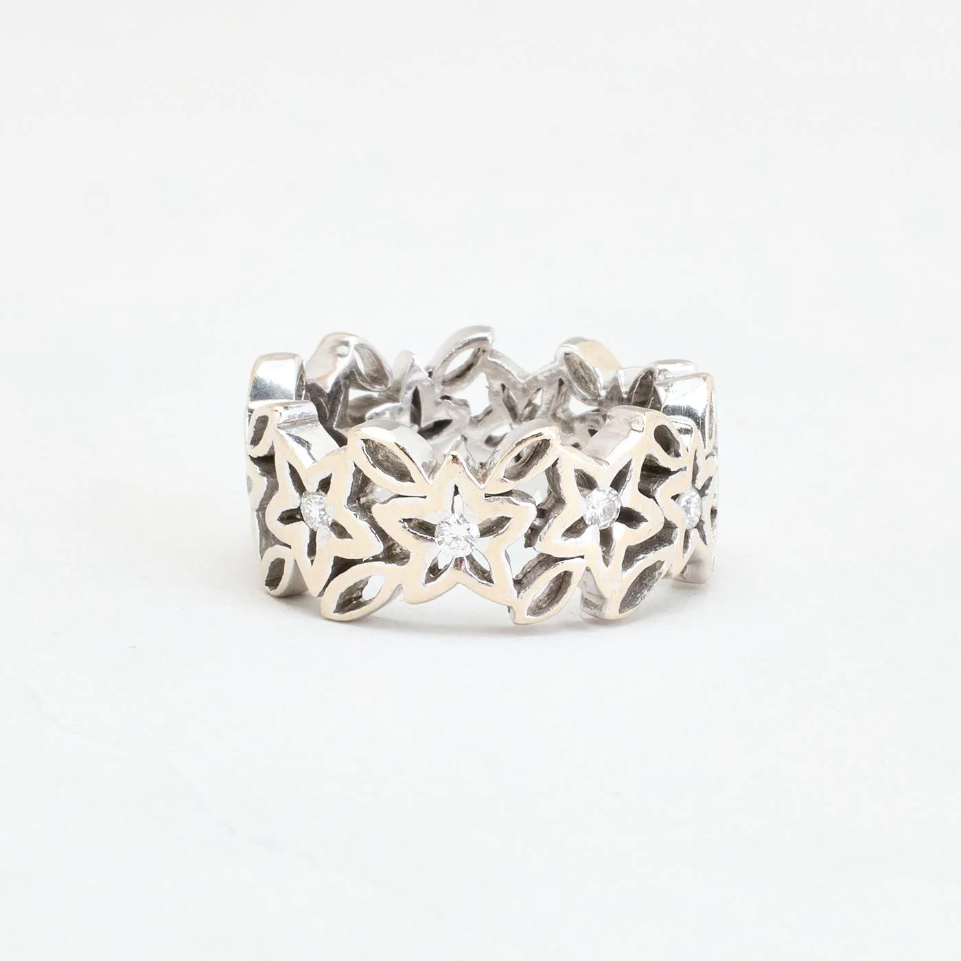 Blomma spetsring med diamant (0.25 ct) i 14K vitt guld strl. 16.6 / strl. 52 - Image 5