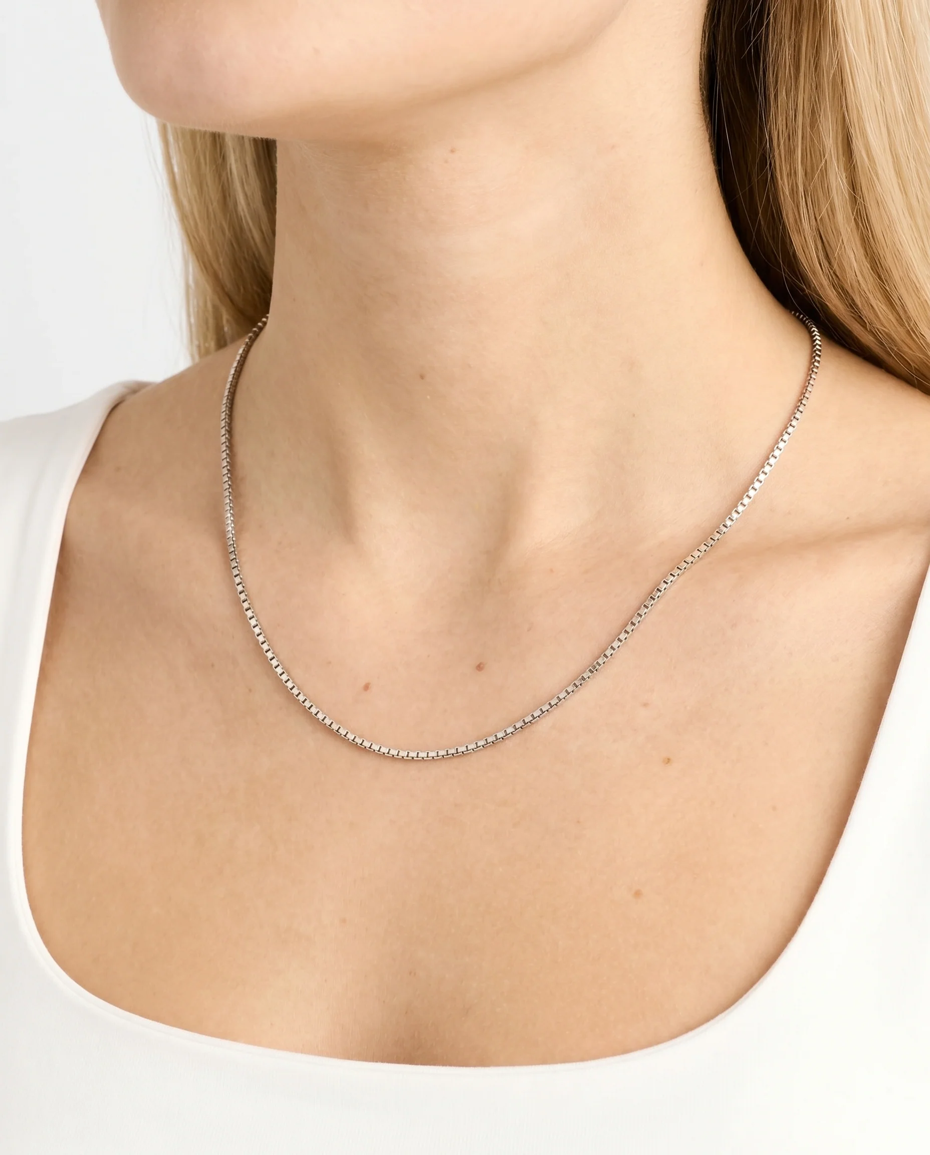 Venezia Halsband i 14K vitt guld, 44 cm, 4.2 g