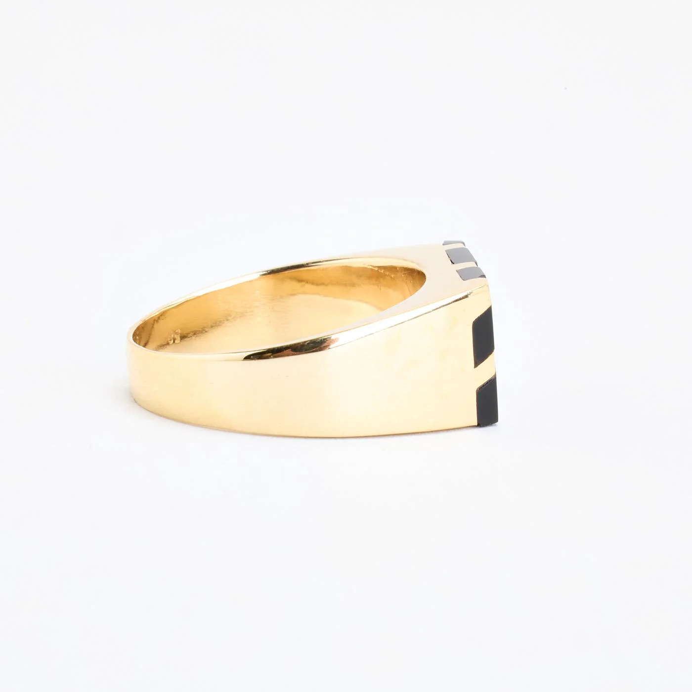 Modern klackring i 14K guld med en emalj strl. 21.3 / strl. 67 - Image 2