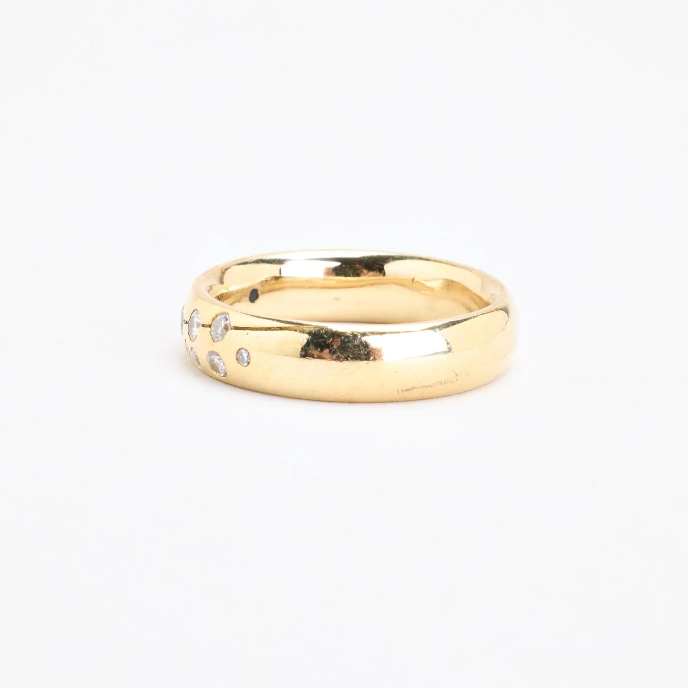 Vigselring med diamant (0.12 ct) i 14K guld strl. 17.2 / strl. 54 - Image 4