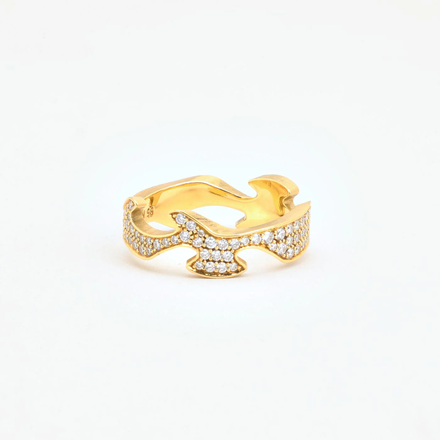 Pavéfattad Georg Jensen Fusion band med diamant (0.63 ct) i 18K guld strl. 17.5 / strl. 55