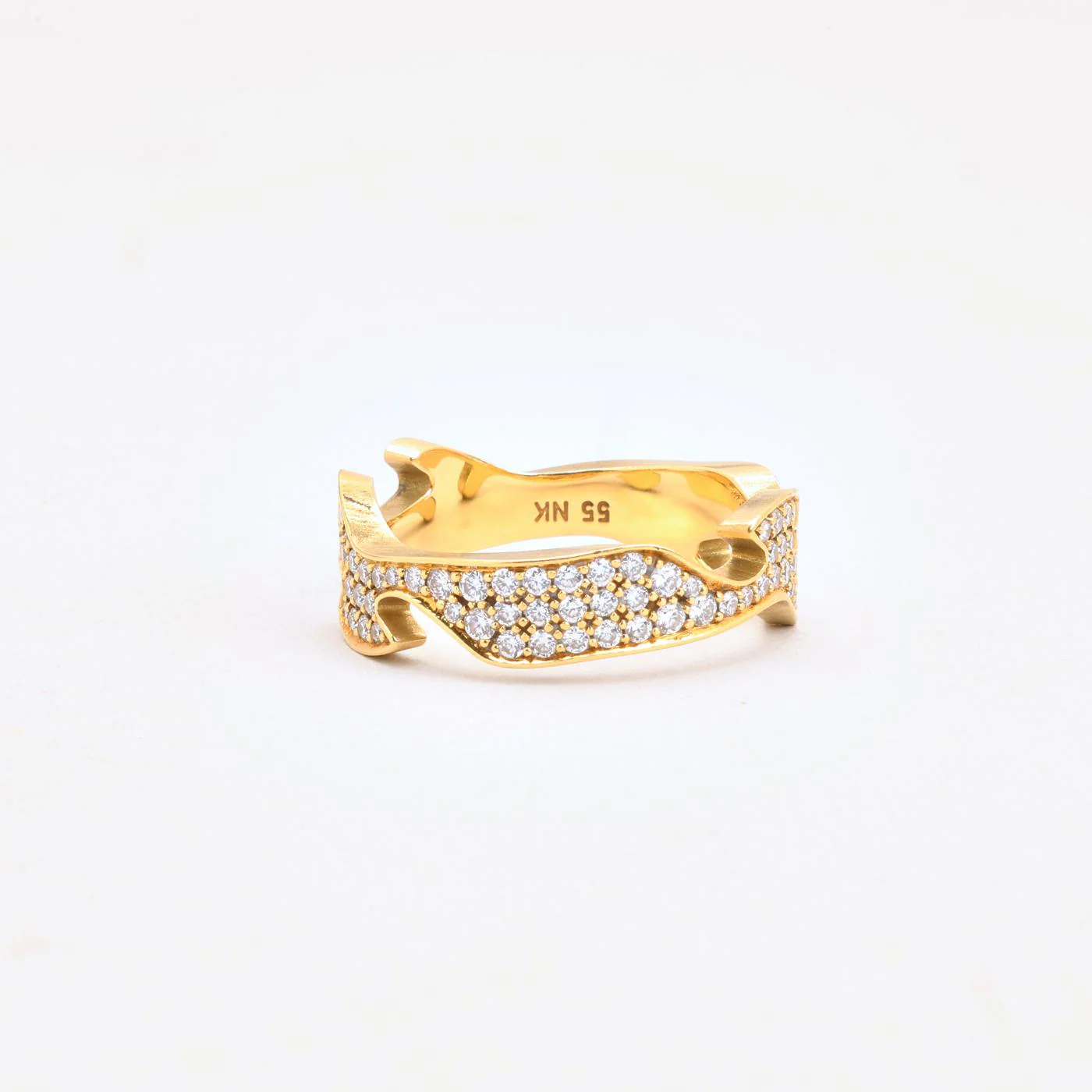 Pavéfattad Georg Jensen Fusion band med diamant (0.63 ct) i 18K guld strl. 17.5 / strl. 55 - Image 2