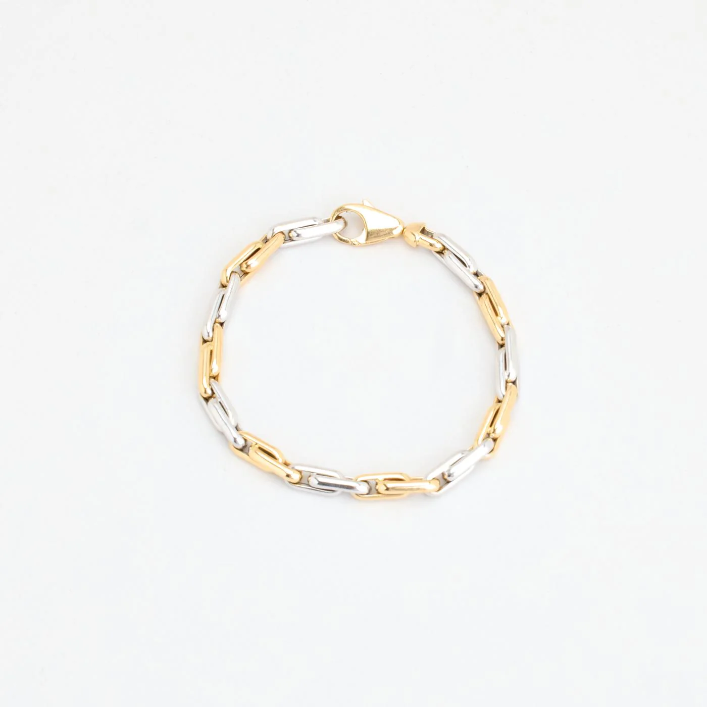 Länk Armband i 14K vitt guld, 19.5 cm, 9.7 g