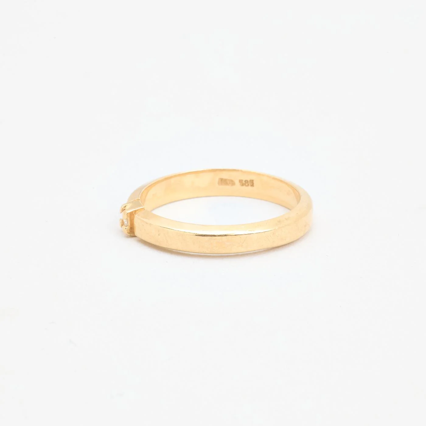 Alliansring med diamant (0.03 ct) i 14K guld strl. 17.5 / strl. 55 - Image 3