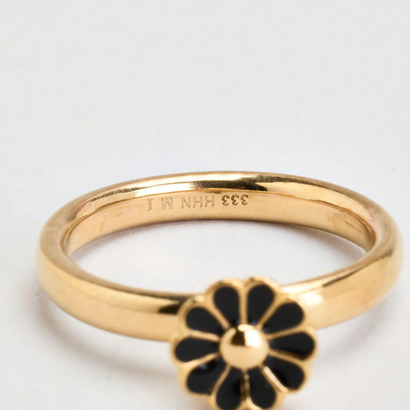 Margerit Blomsterring i 8K guld med en emalj strl. 17.5 / strl. 55 - Image 6