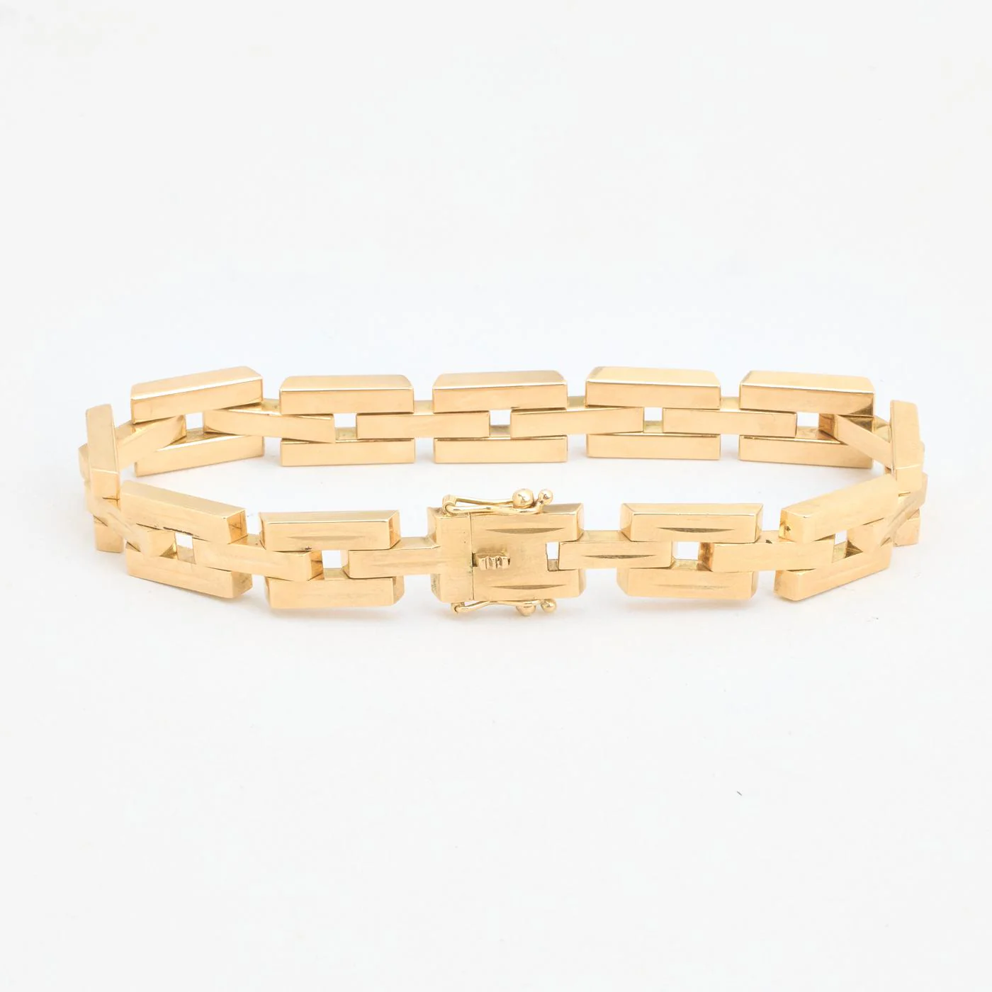Mönstrad Block Armband i 14K guld, 18.5 cm, 23.5 g - Image 2