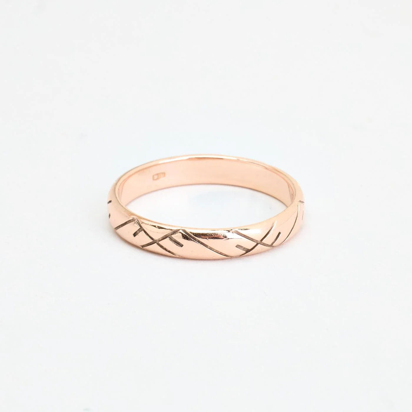 Mönstrad vigselring i 14K guld strl. 21.3 / strl. 67 - Image 2