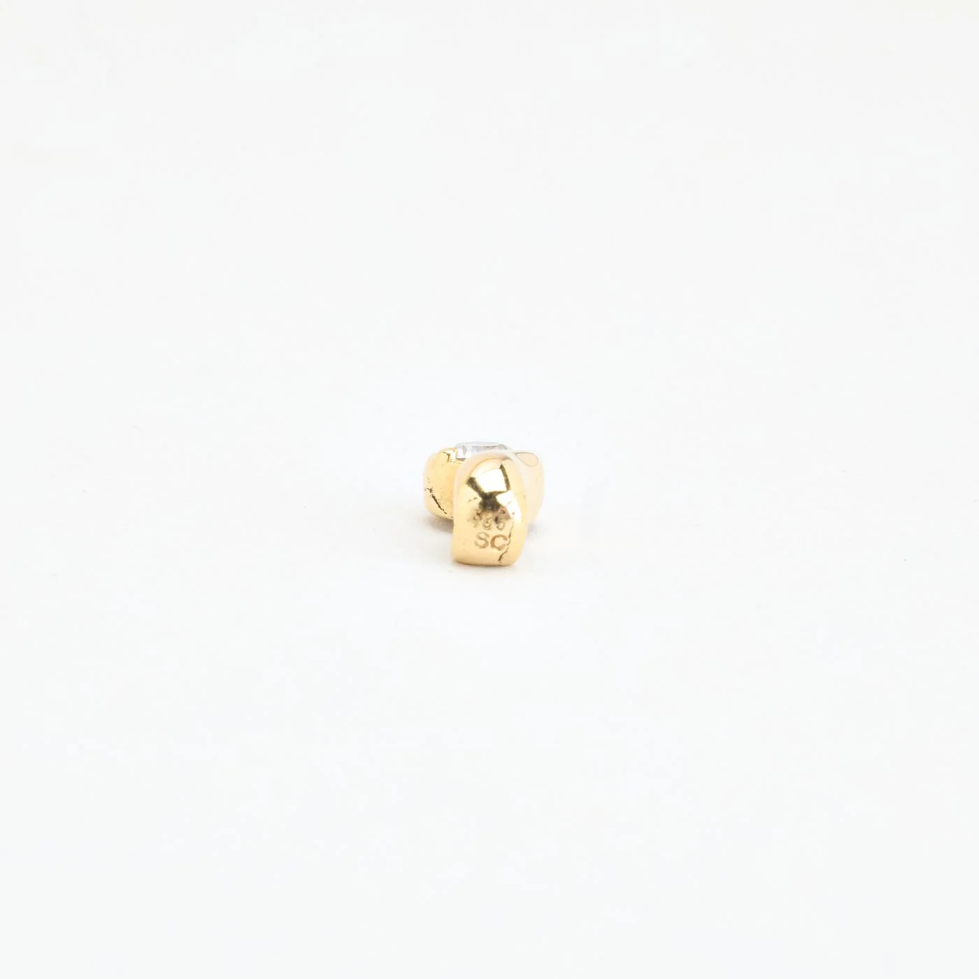 Solitärhänge i 14K guld med en zirkonia, 1.2 cm, 1.05 g - Image 5