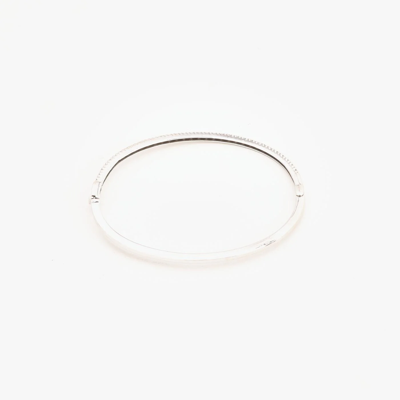 Klassisk armring med lås i 14K vitt guld med en zirkonia, 6.5 cm, 7.3 g - Image 4