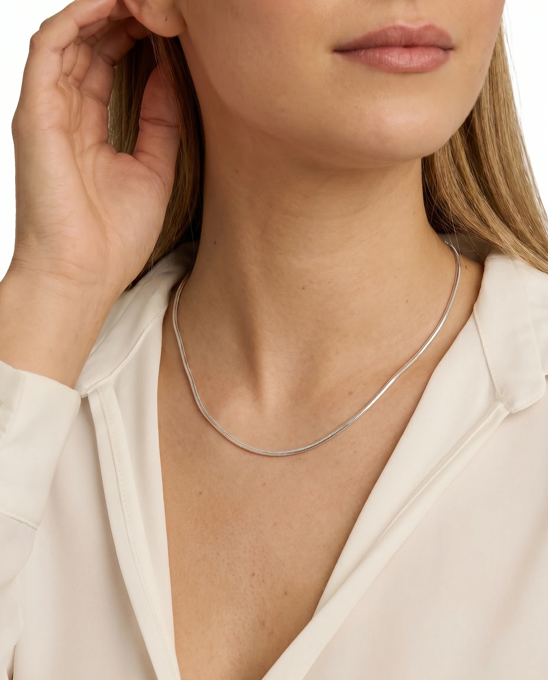 Ormkedja Halsband i 14K vitt guld, 42.5 cm, 4.4 g