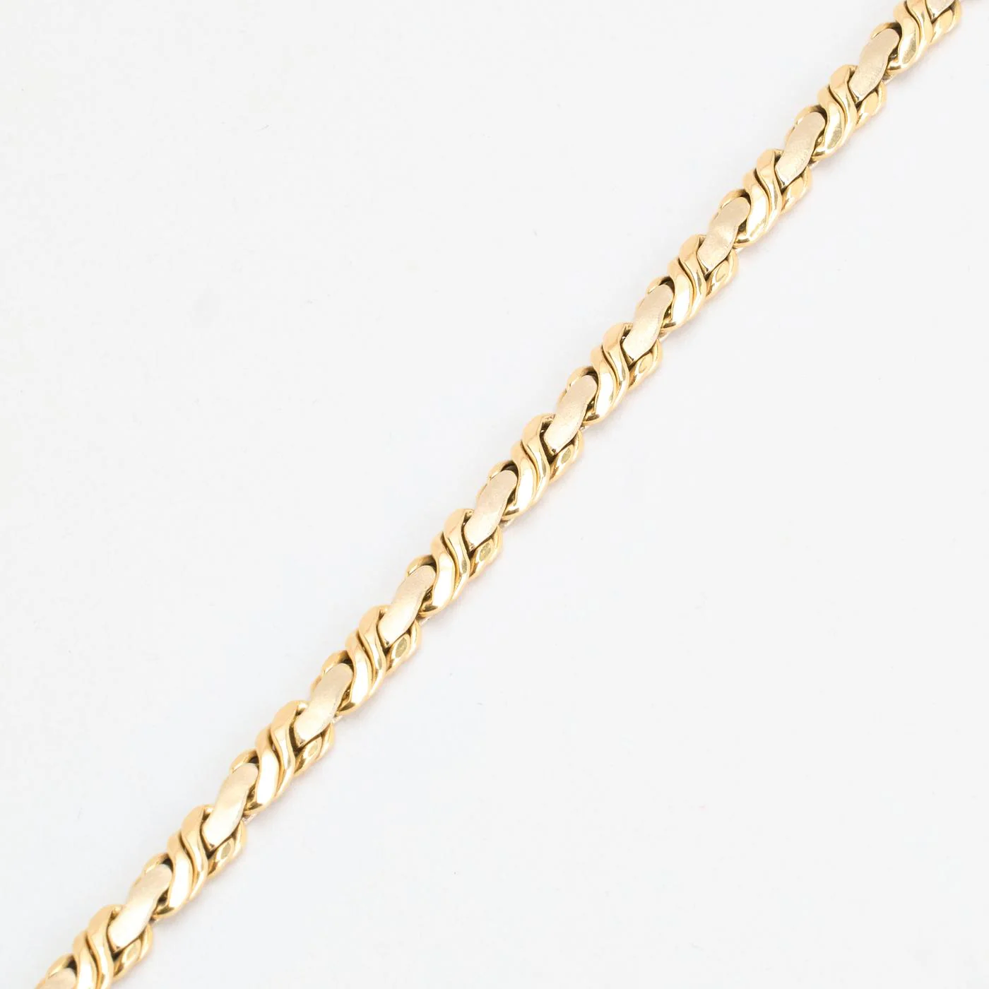 Vridna Singaporekedja Armband i 14K vitt guld, 18.5 cm, 9 g - Image 3