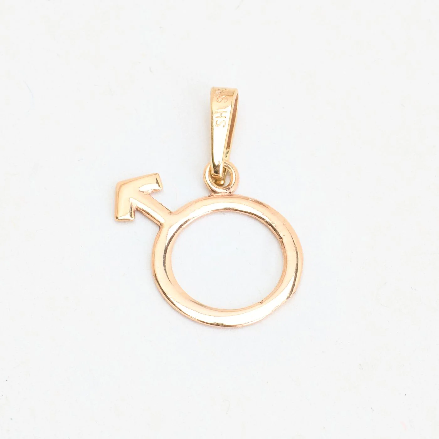 Herrskylthänge i 8K guld, 1.8 cm, 0.35 g - Image 3