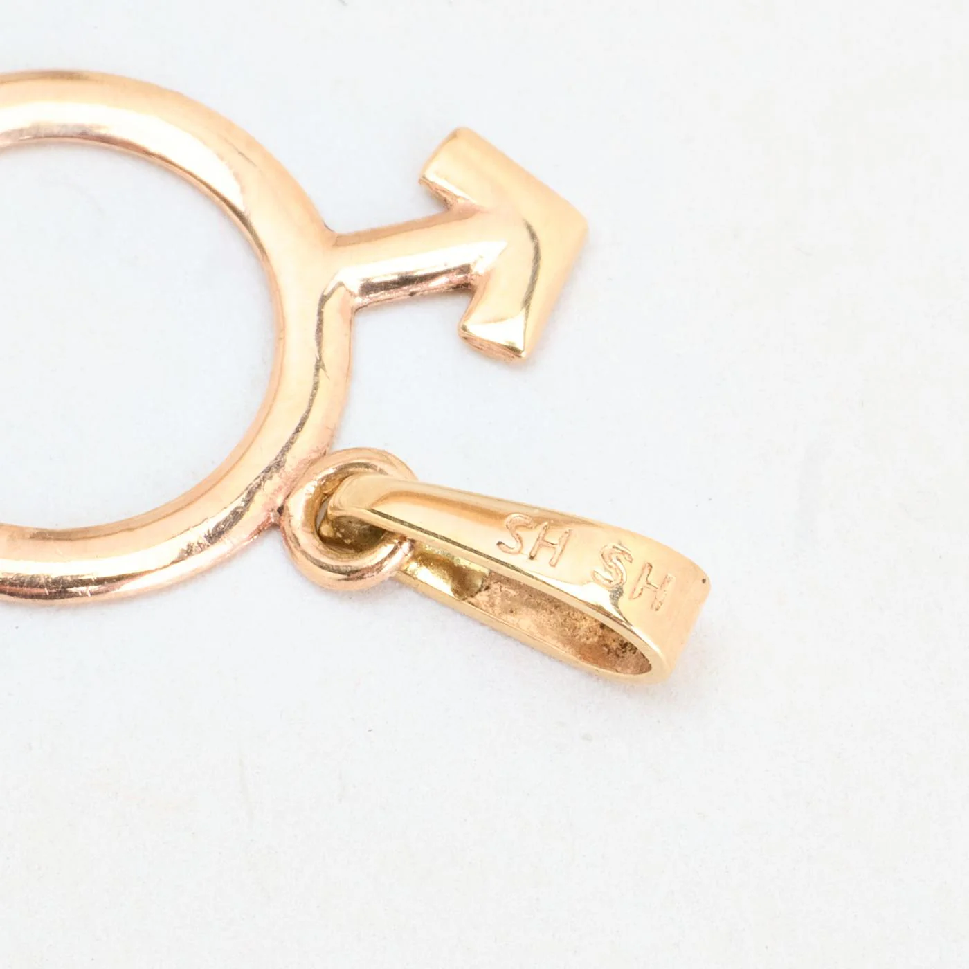 Herrskylthänge i 8K guld, 1.8 cm, 0.35 g - Image 5