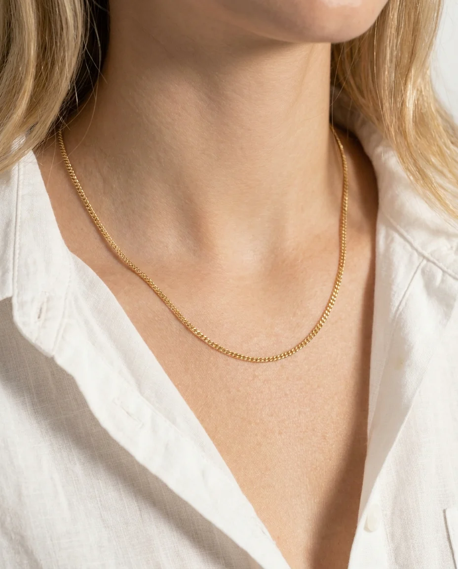 Pansar Halsband i 14K guld, 43.5 cm, 4.07 g