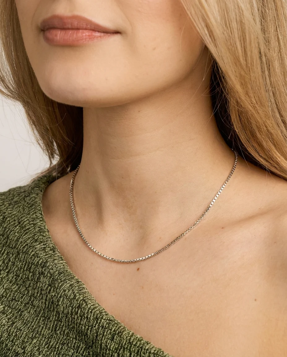 Venezia Halsband i 14K vitt guld, 38.5 cm, 5.3 g