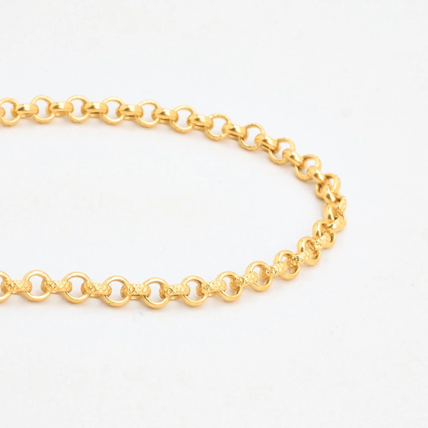 Mönstrad Ärtkedja Halsband i 14K guld, 45 cm, 8.4 g - Image 3