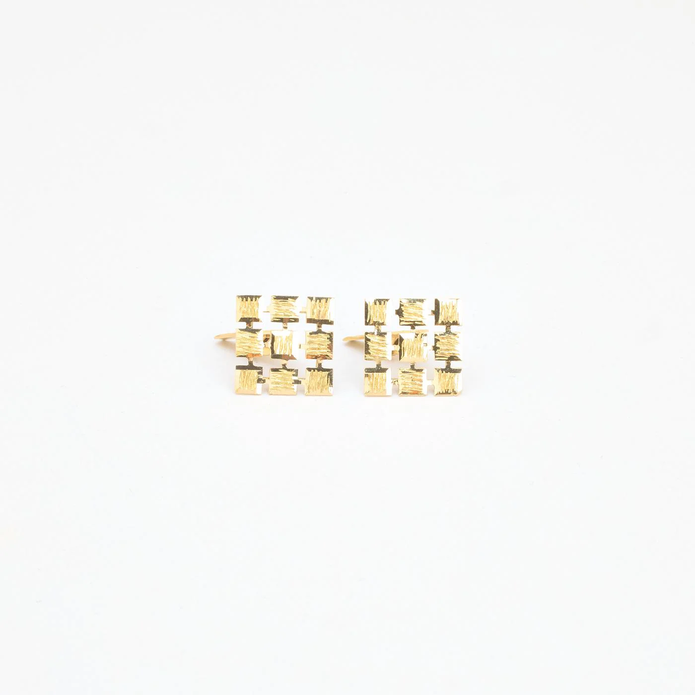 Geometrisk Block Manschettknappar i 18K guld, 1.7 cm, 7.5 g