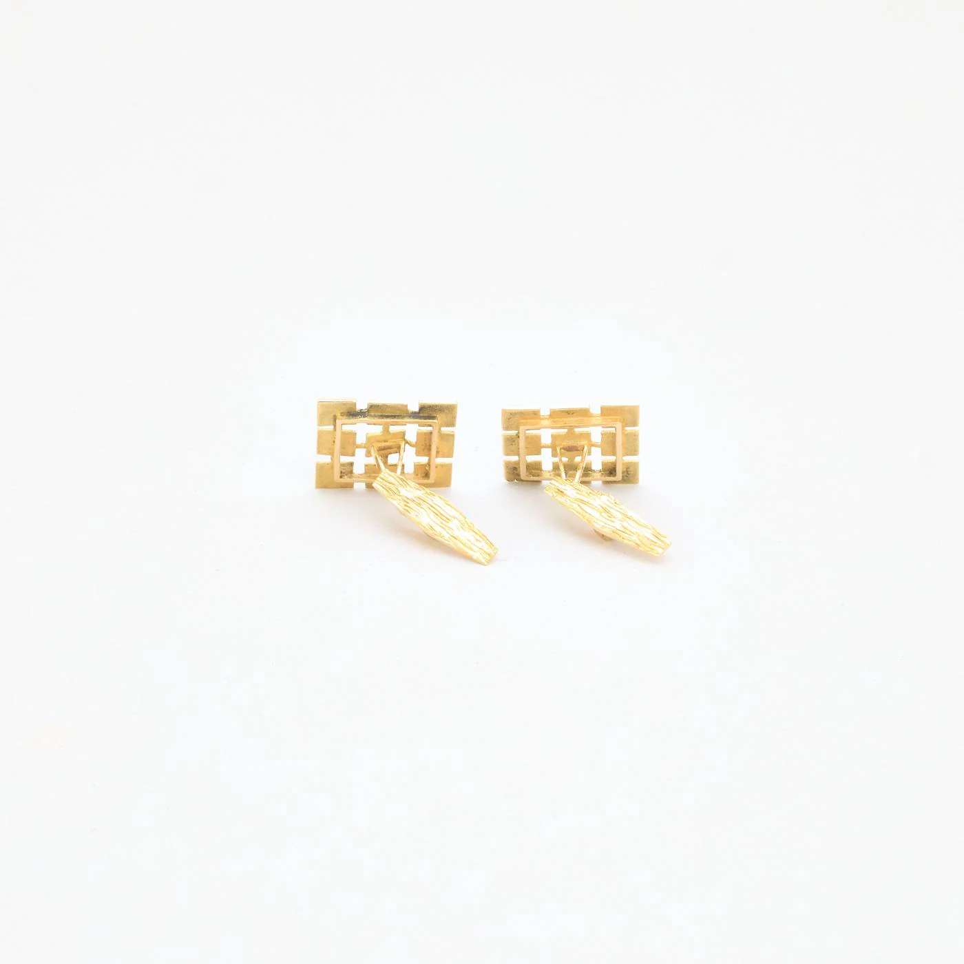 Geometrisk Block Manschettknappar i 18K guld, 1.7 cm, 7.5 g - Image 3