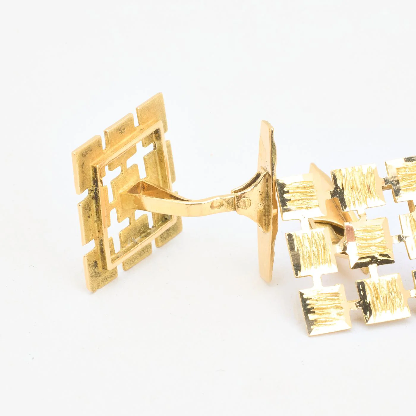 Geometrisk Block Manschettknappar i 18K guld, 1.7 cm, 7.5 g - Image 5