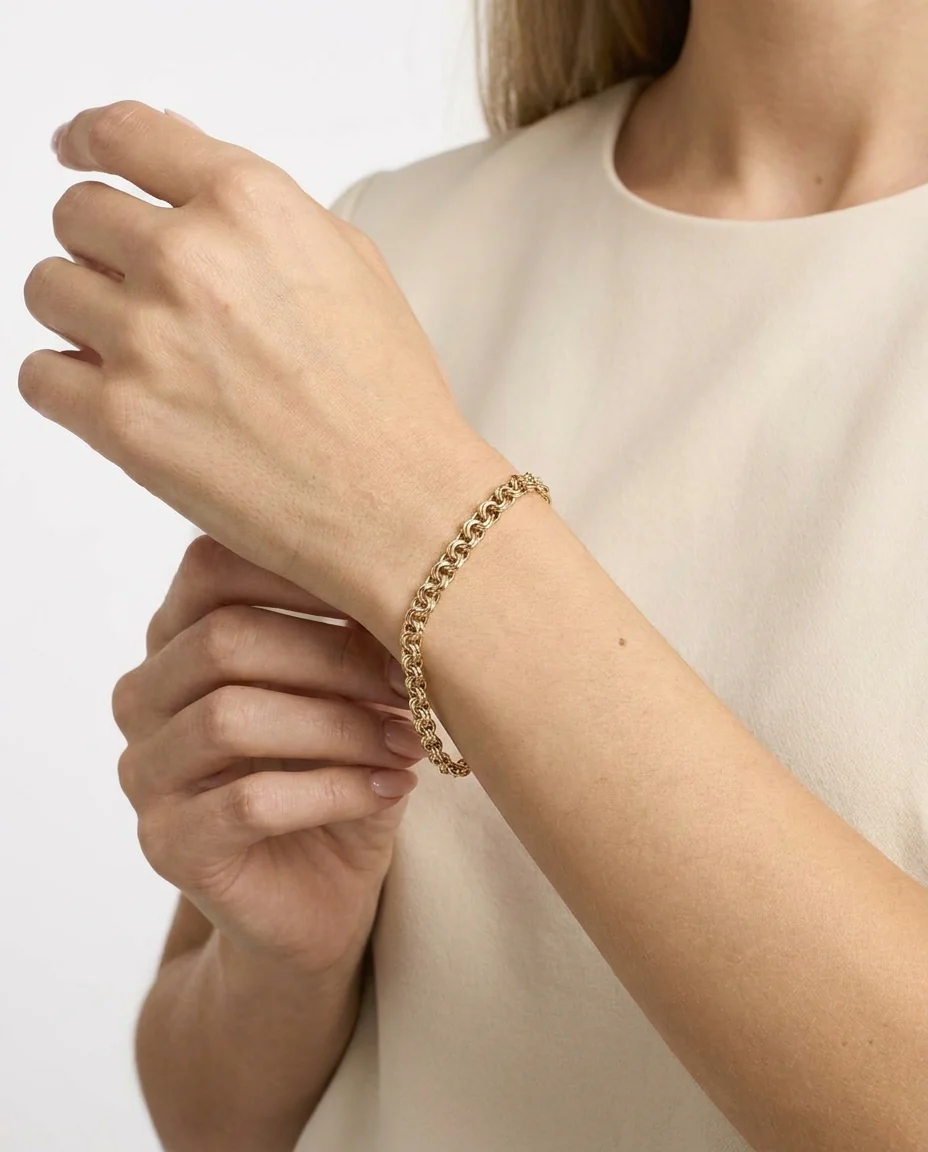BNH Bismarck Armband i 14K guld, 19.5 cm, 9.4 g