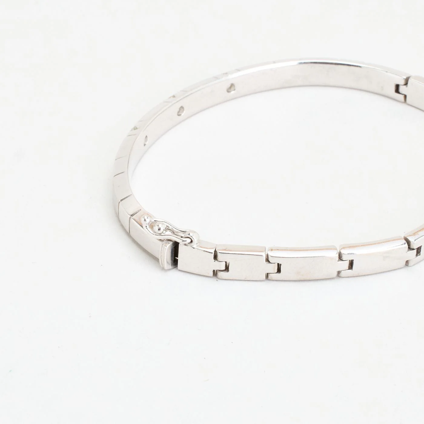 Modern Block armring med lås med diamant (0.65 ct) i 14K guld, 6 cm, 24.3 g - Image 4
