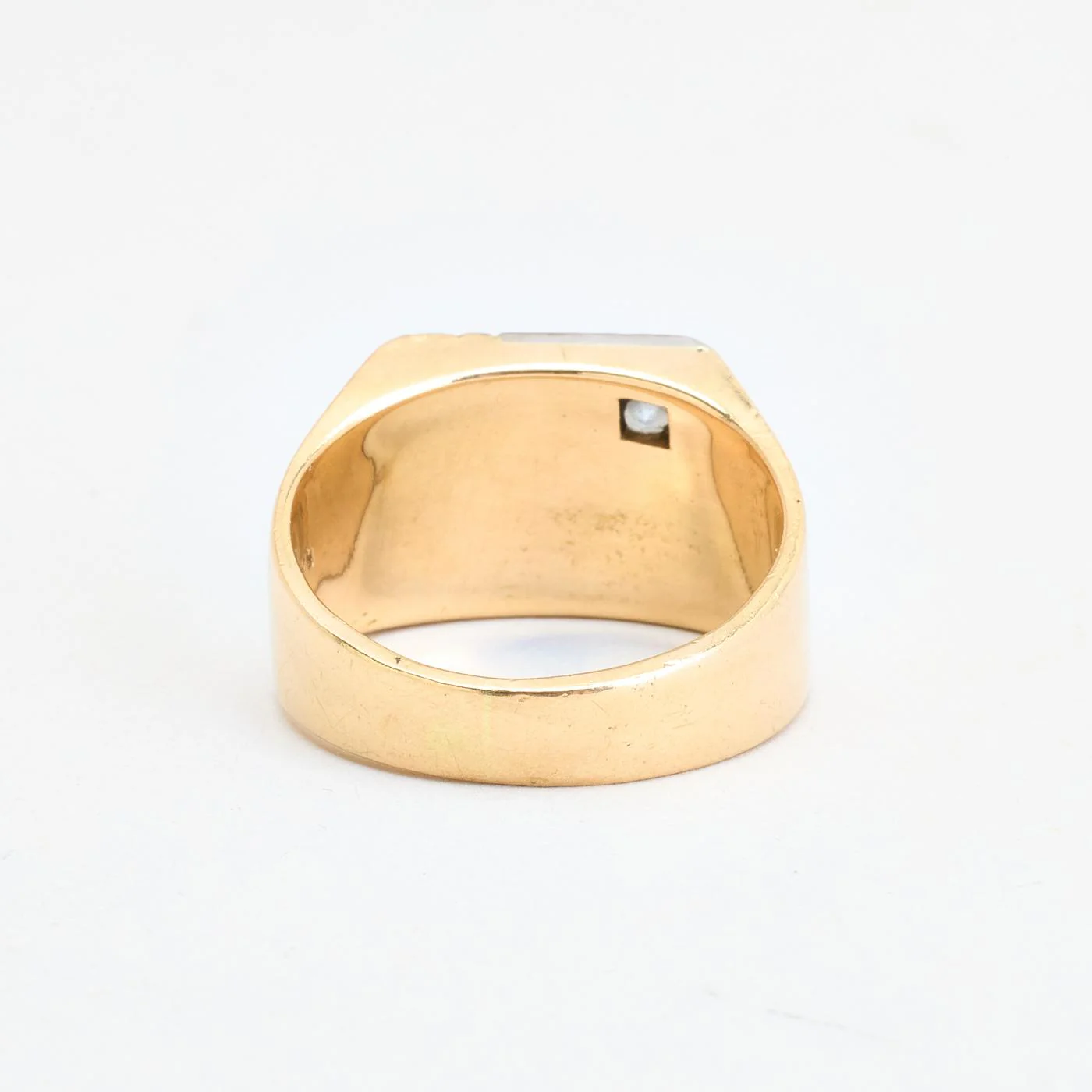 Organisk klackring i 14K guld med en zirkonia strl. 19.4 / strl. 61 - Image 3