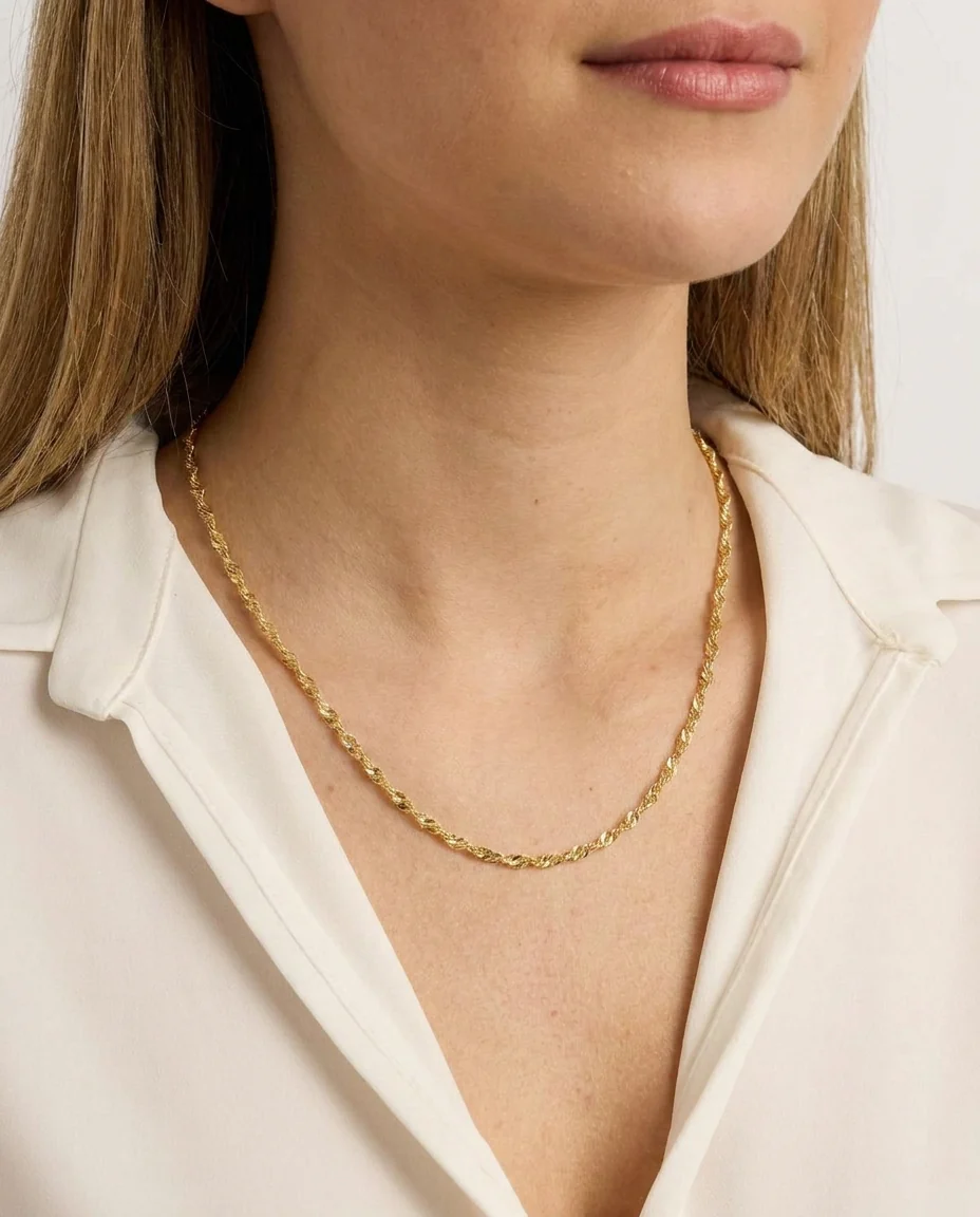 Singaporekedja Halsband i 14K guld, 42.5 cm, 6.5 g