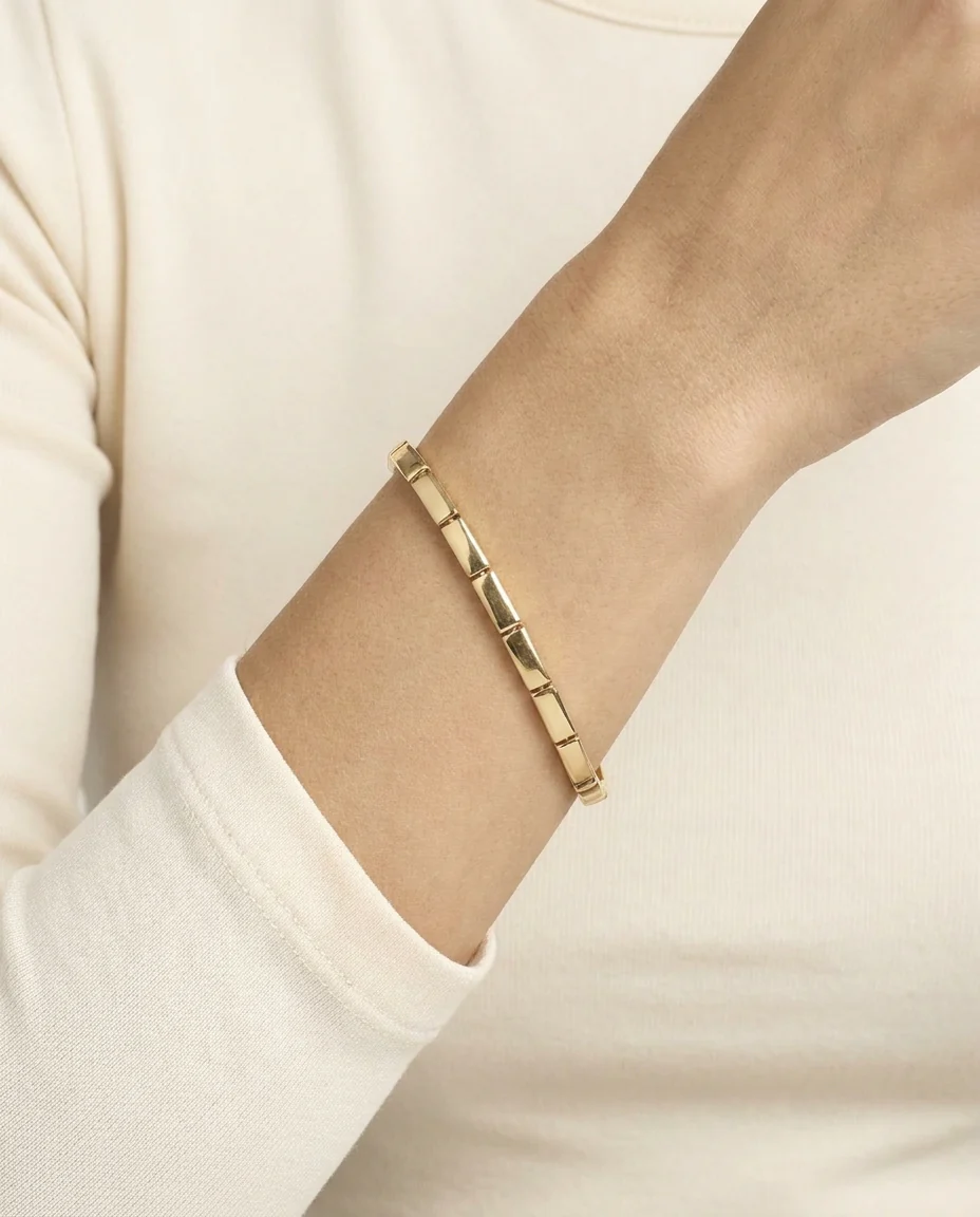 Geometrisk Armband i 14K guld, 19.5 cm, 8 g