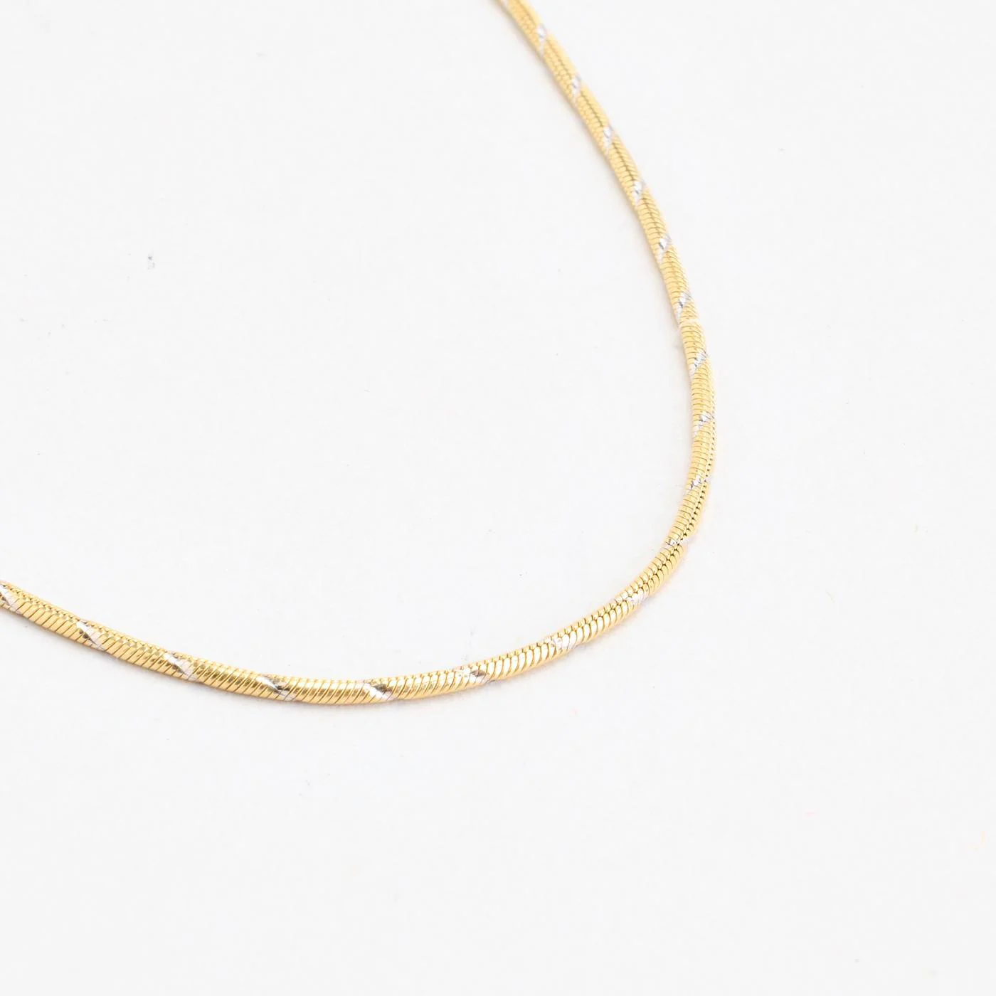 Mönstrad Ormkedja Halsband i 14K guld, 45.5 cm, 5.1 g - Image 3