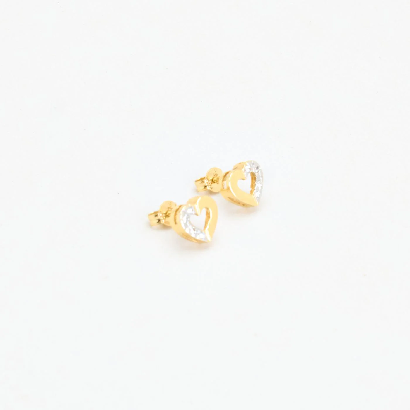 Hjärta örhängen i 14K guld med en zirkonia, 0.7 cm, - Image 4