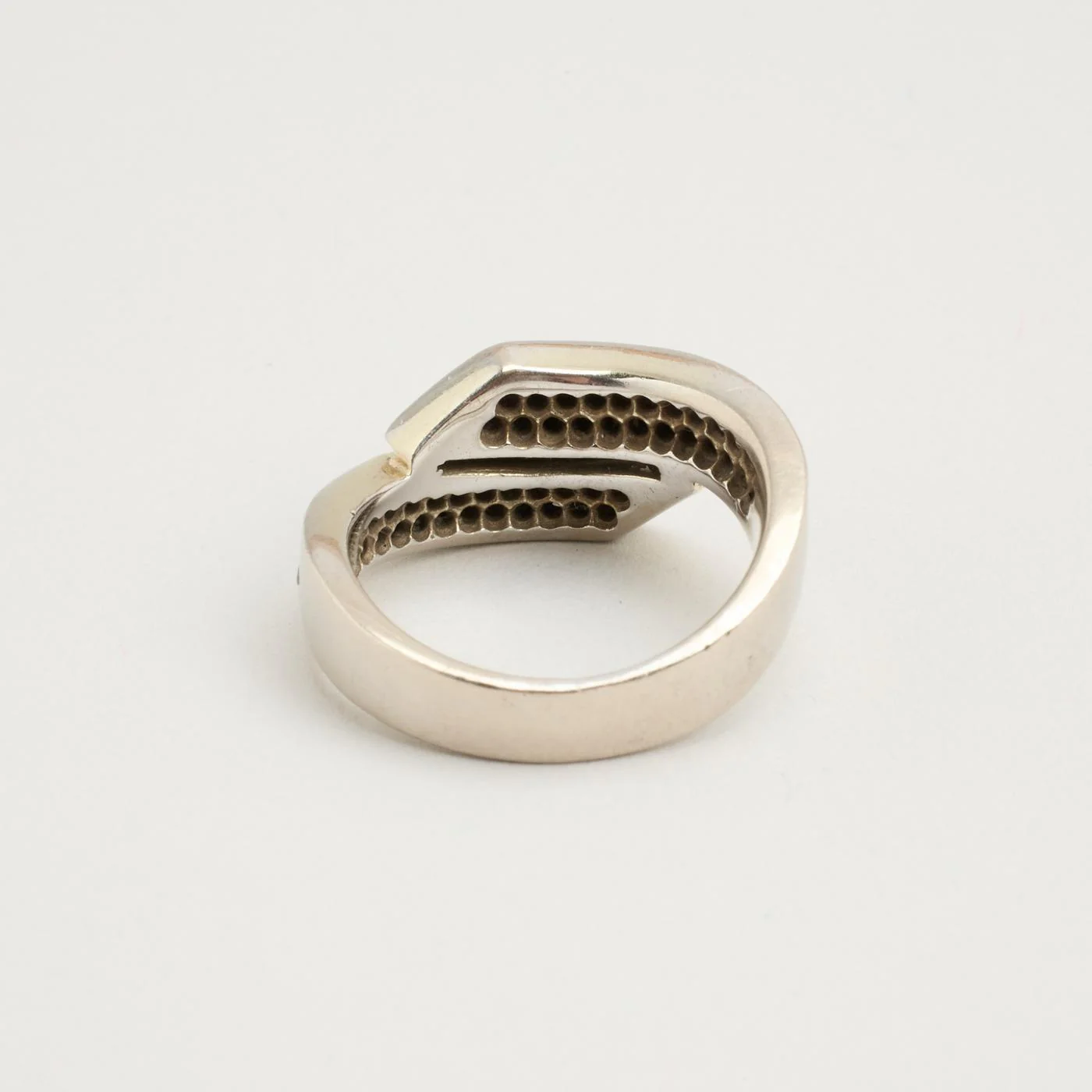 Pavéring med diamant (0.25 ct) i 14K vitt guld strl. 16.6 / strl. 52 - Image 4