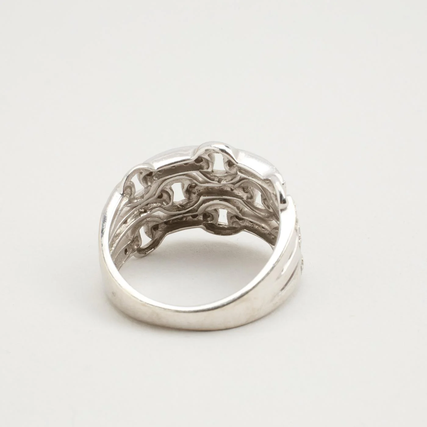 Pavéring med diamant (0.185 ct) i 14K vitt guld strl. 15.9 / strl. 50 - Image 3