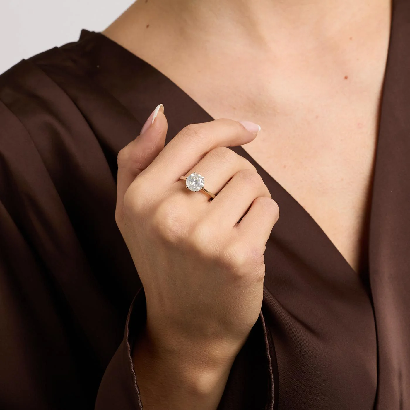 Solitärring i 14K vitt guld med diamant (2.35 ct), Strl. 17.8 / Strl. 56