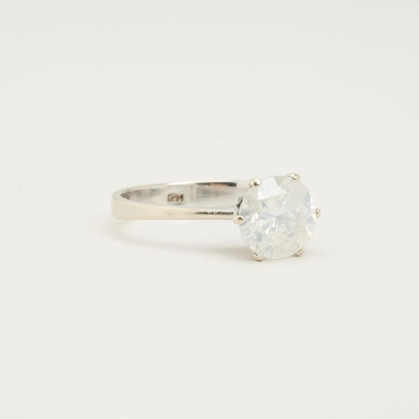 Solitärring i 14K vitt guld med diamant (2.35 ct), Strl. 17.8 / Strl. 56 - Image 2