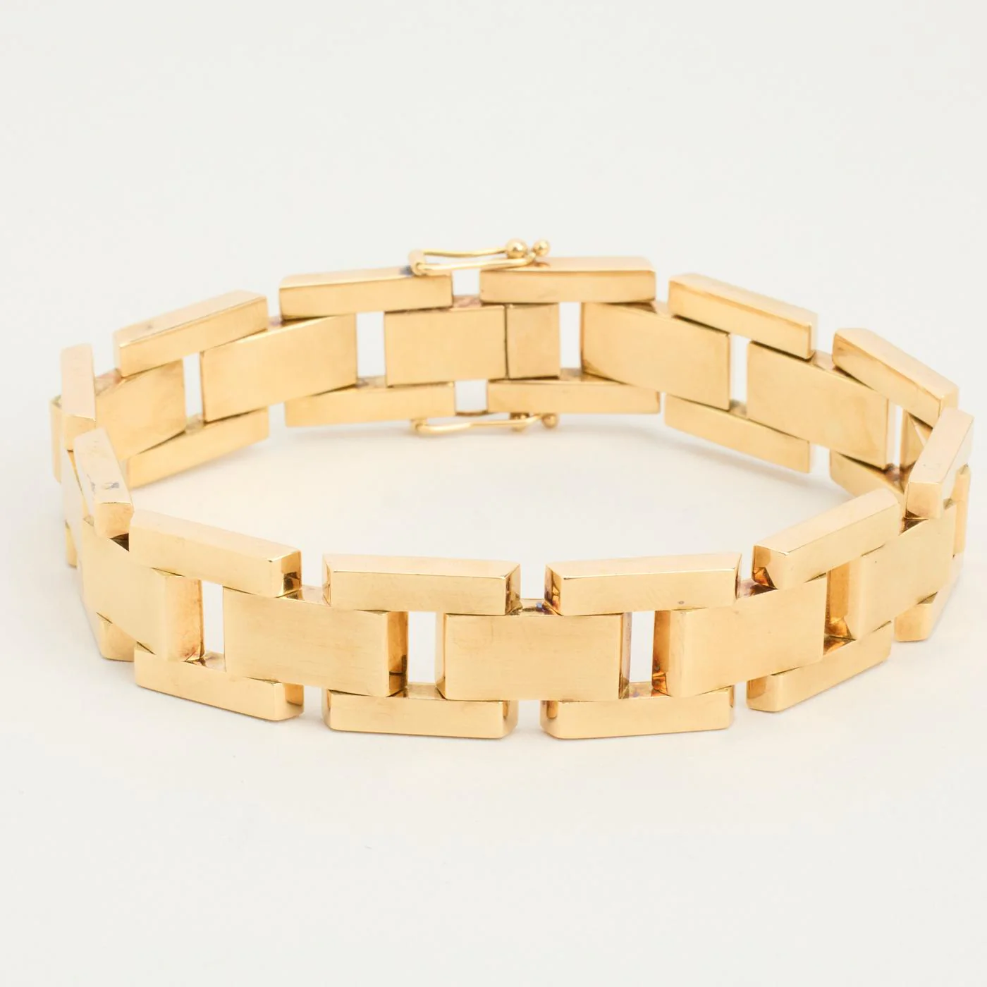 Block Armband i 14K guld, 19 cm, 24.78 g