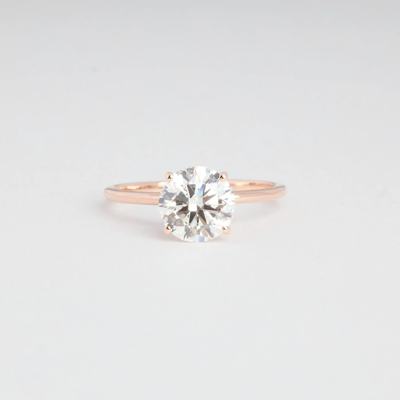 Solitärring med diamant (2.02 ct) i 14K roséguld strl. 18.1 / strl. 57 - Image 2