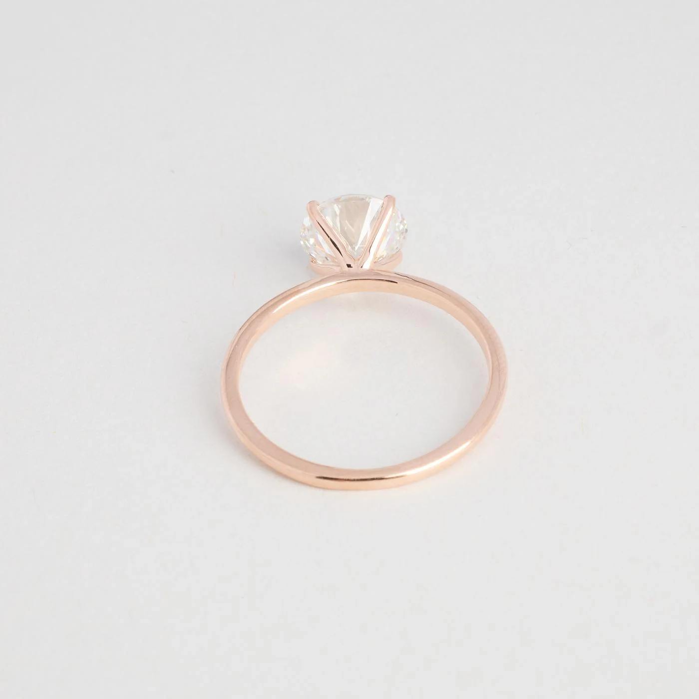 Solitärring med diamant (2.02 ct) i 14K roséguld strl. 18.1 / strl. 57 - Image 4