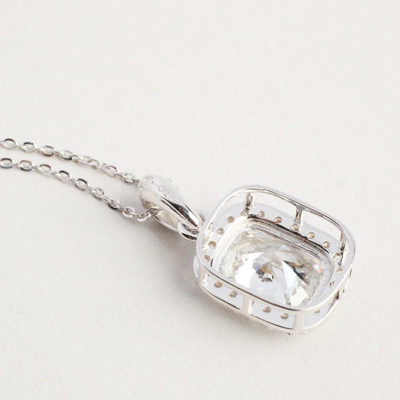 Solitärhalsband med diamant (2.34 ct) i 14K vitt guld, 43 cm, 2.4 g - Image 4