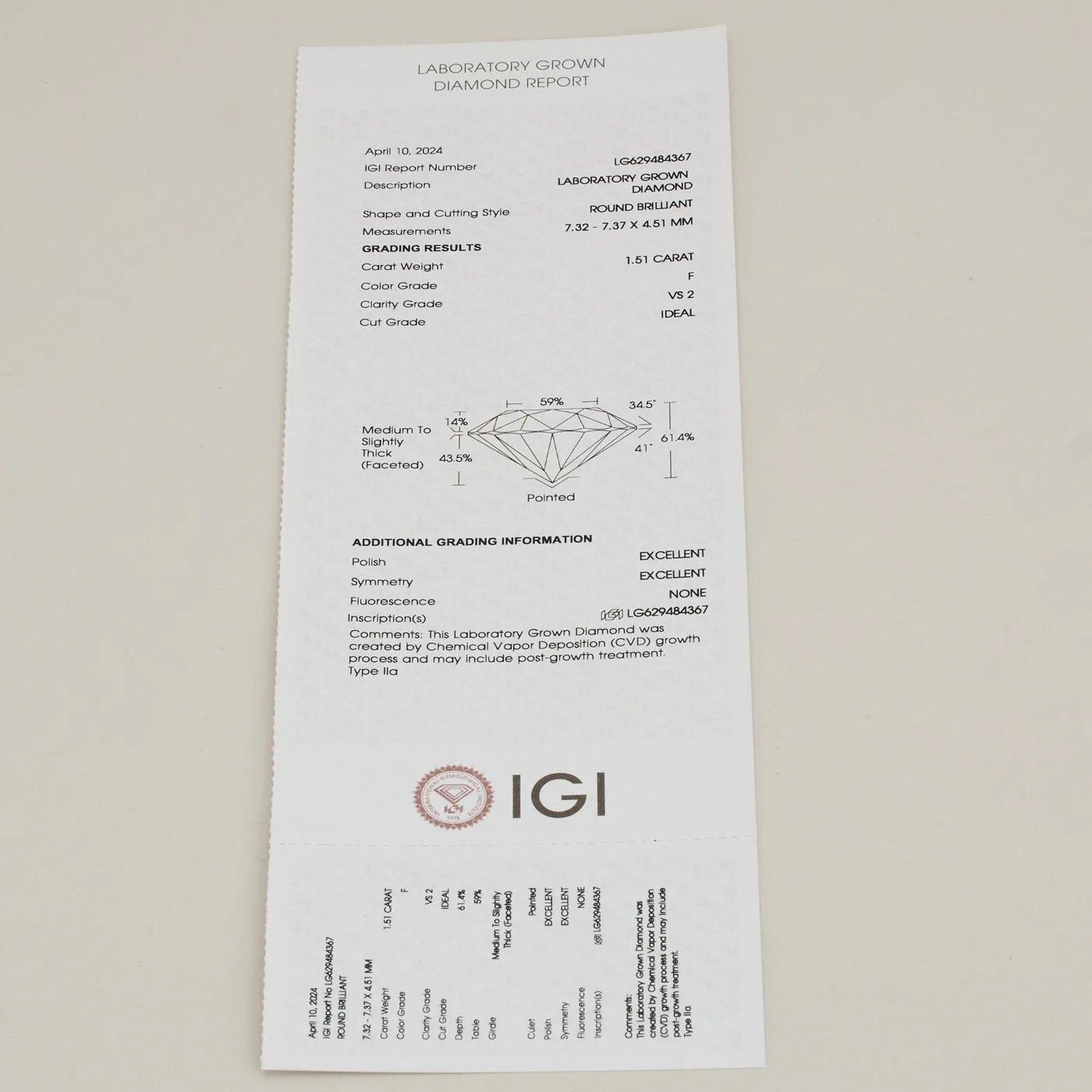 Stiftörhängen i 14K gult guld med diamanter (3.02 ct) - Image 10