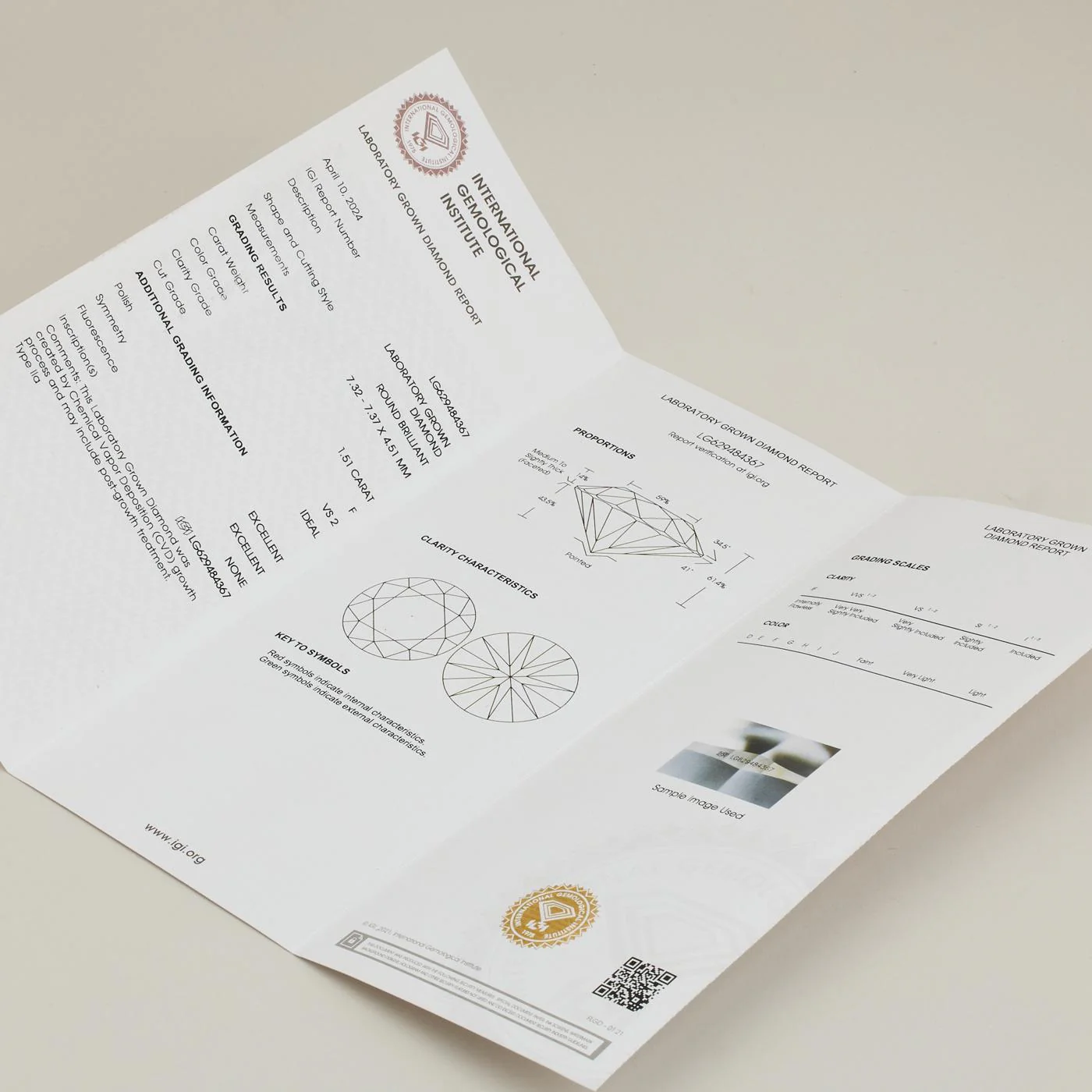 Stiftörhängen i 14K gult guld med diamanter (3.02 ct) - Image 11