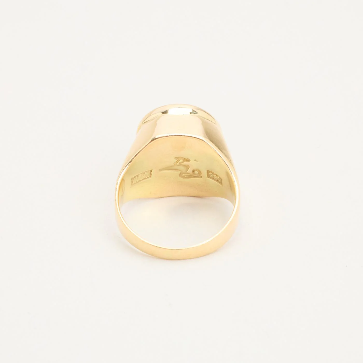 Signetring i 14K guld med en syntetisk safir, strl. 15.6 - 15.9 / strl. 49 - 50 - Image 3