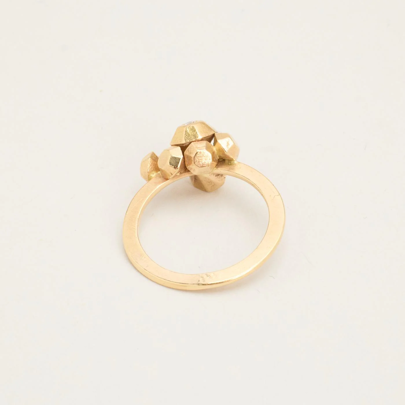 Statementring med diamant (0.03 ct) i 14K guld strl. 16.2 / strl. 51 - Image 3