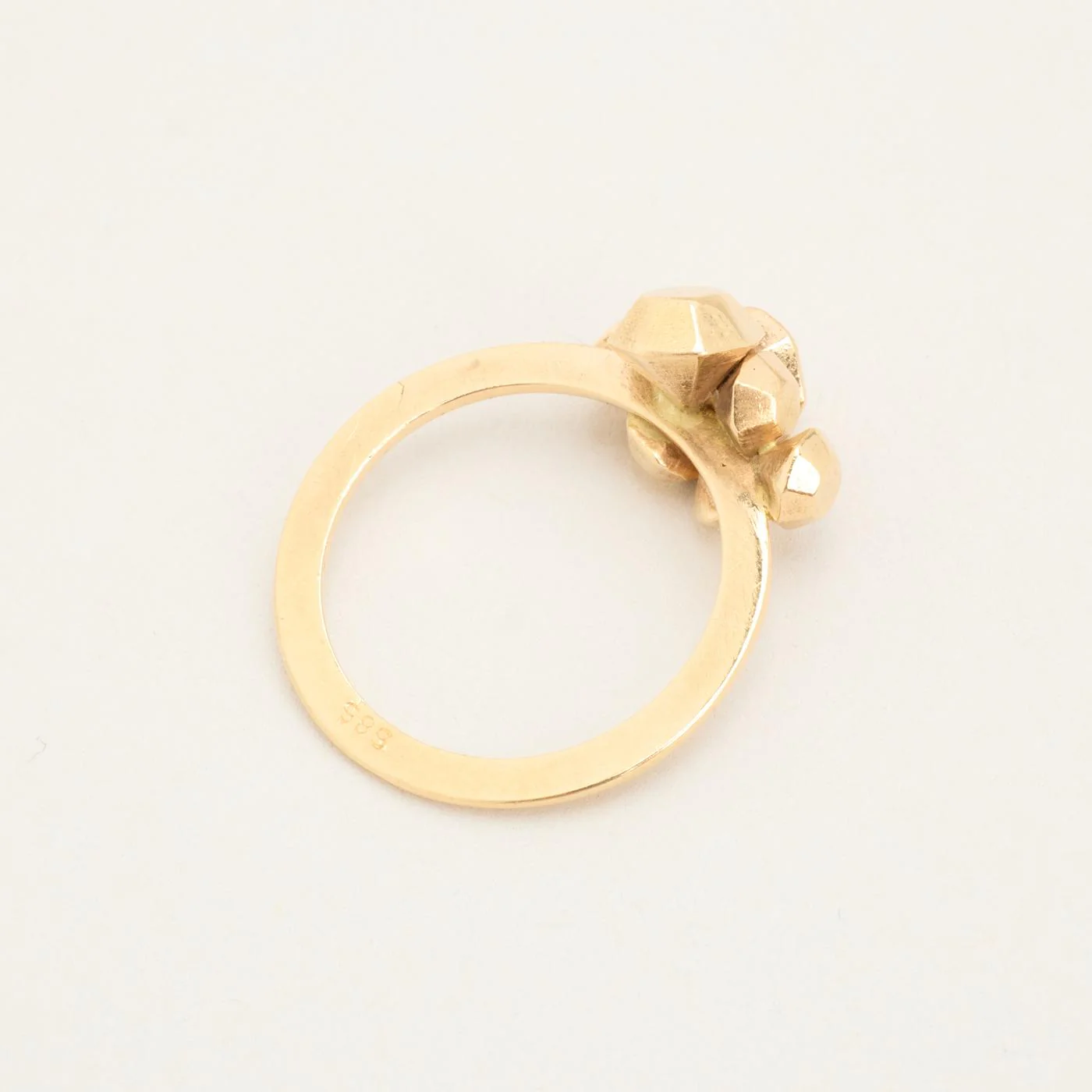 Statementring med diamant (0.03 ct) i 14K guld strl. 16.2 / strl. 51 - Image 5
